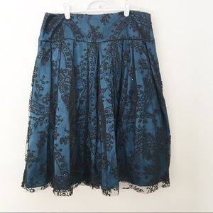 Adrianna Papell Blue Beaded Evening Wear Skirt